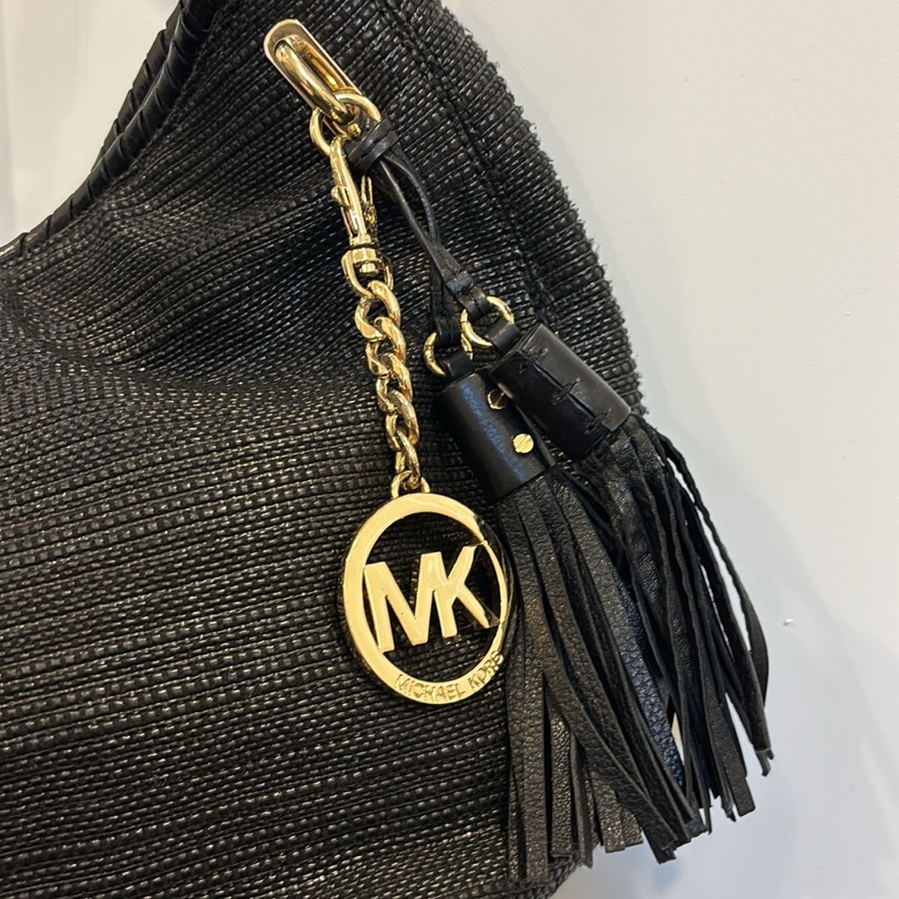 Michael Kors Black Hobo Bag with Gold Hardware and Tassel - Picture 2 of 7